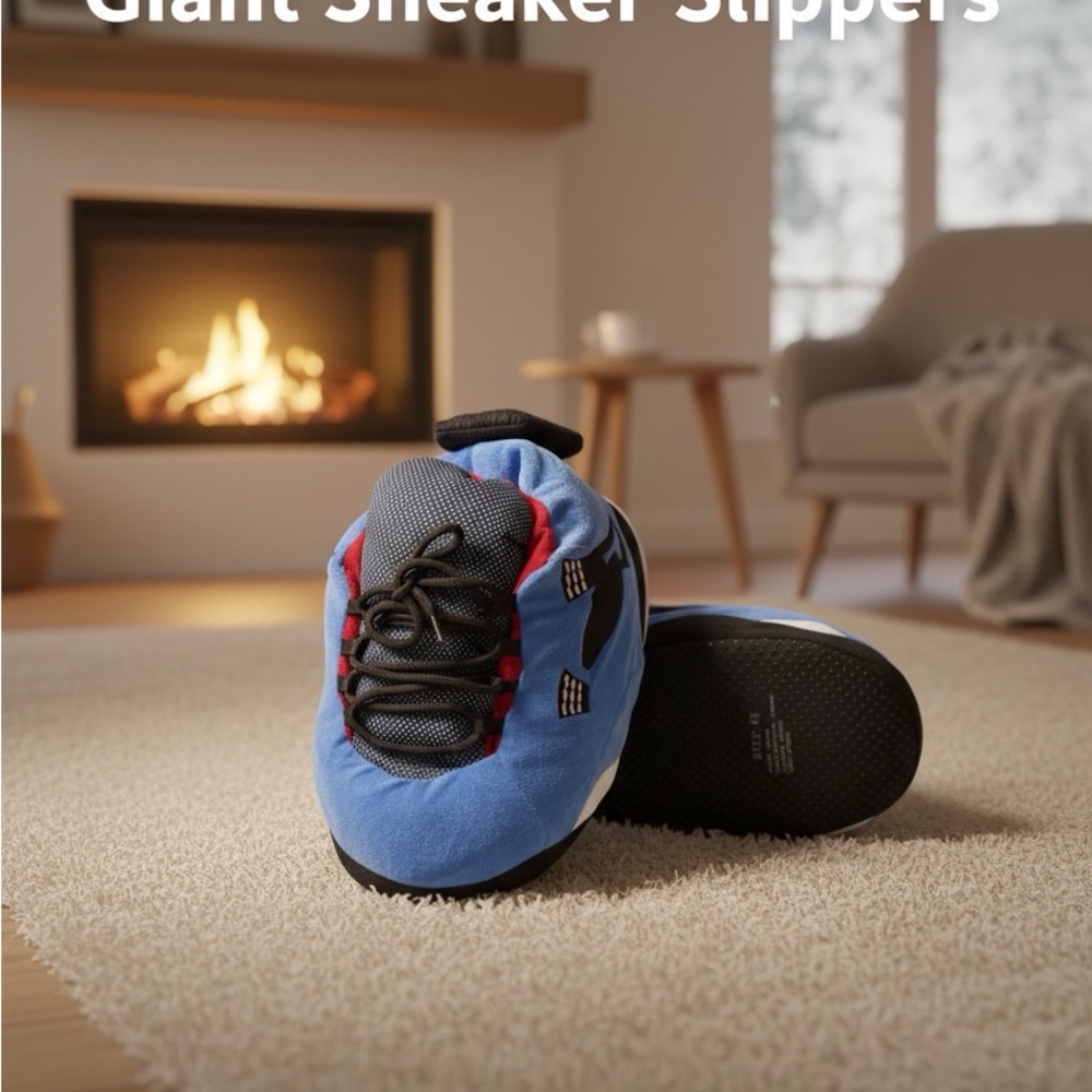 Blue and Red Kids Sneaker Slippers
